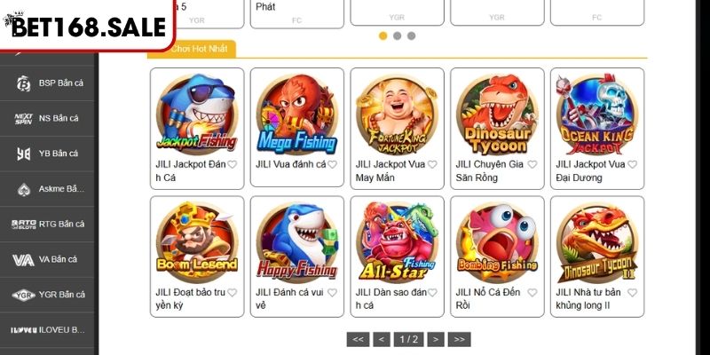 Bắn Cá JILI Bet168 - Sảnh Fishing Chất Lượng Hàng Đầu 2025 2 Những điểm nổi bật nhất của sảnh bắn cá JILI Bet168