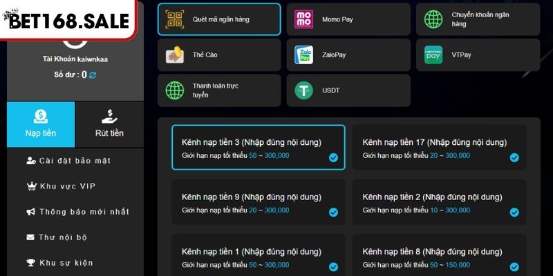 Nạp Tiền Bet168 Dễ Dàng Và An Toàn Theo Hướng Dẫn Cụ Thể 1 Nạp tiền Bet168 qua ngân hàng bằng mã QR